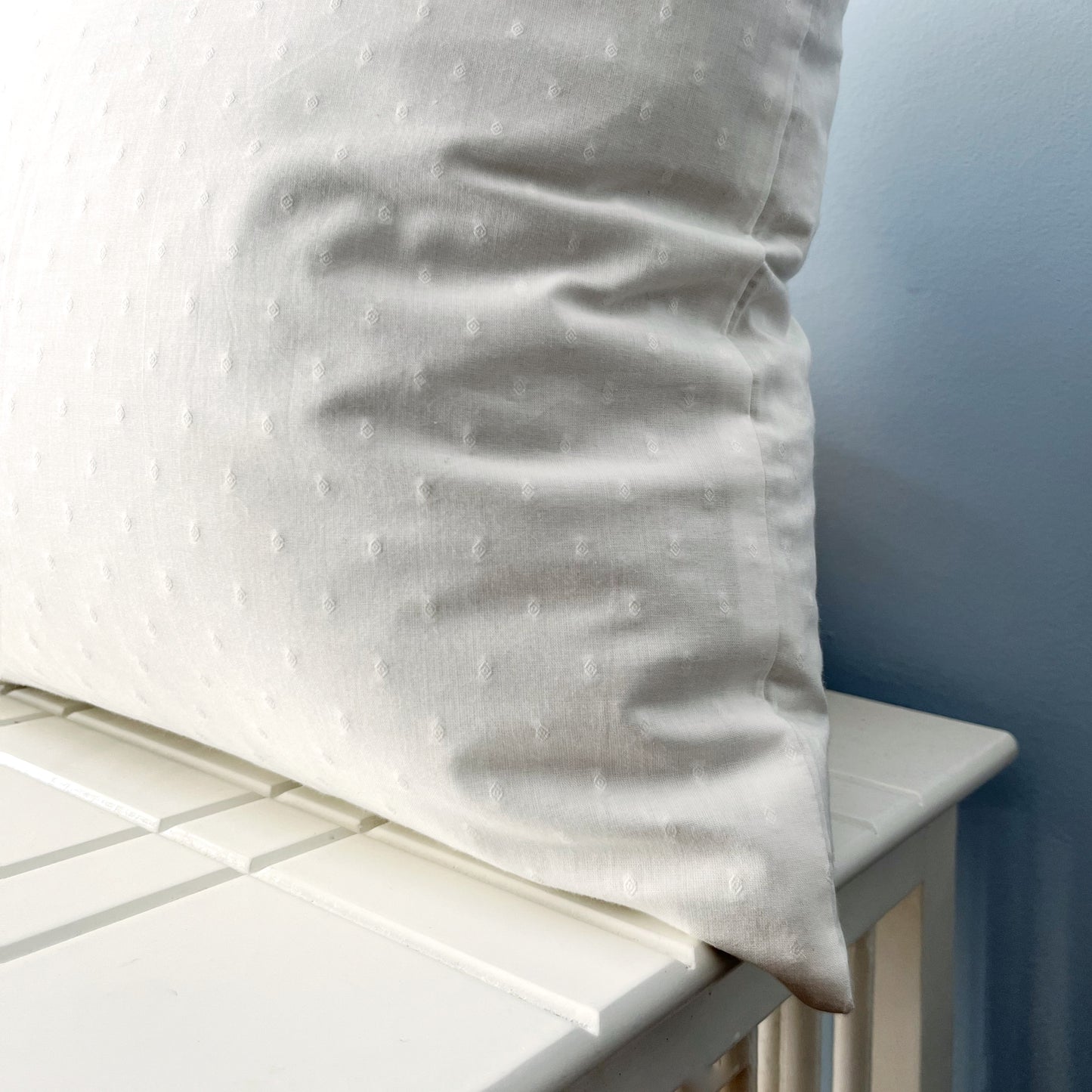 Classic White Cotton Weave Cushion