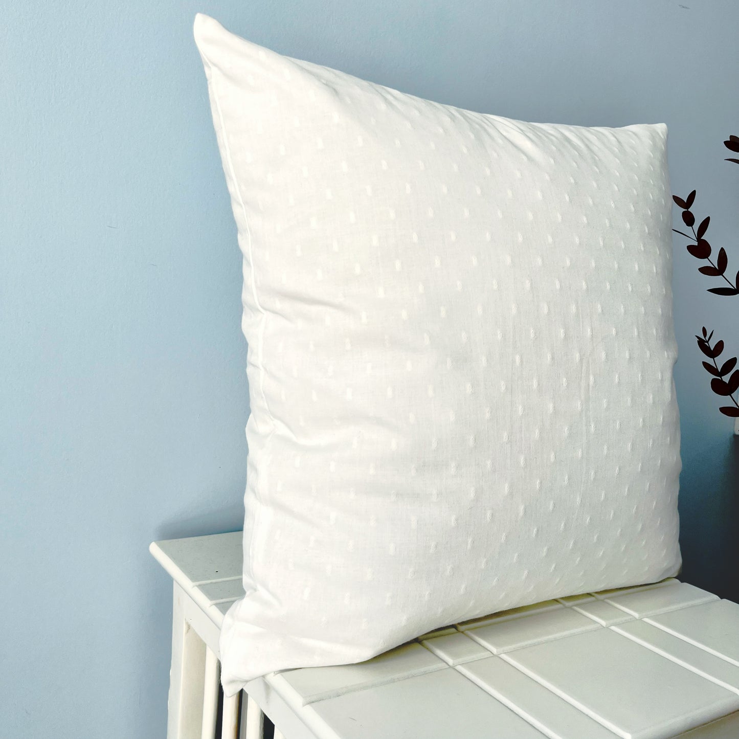 Classic White Cotton Weave Cushion