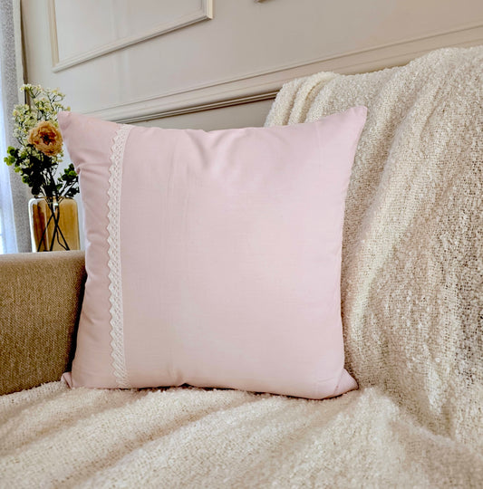 Victorian Rose - Cushion with White Lace