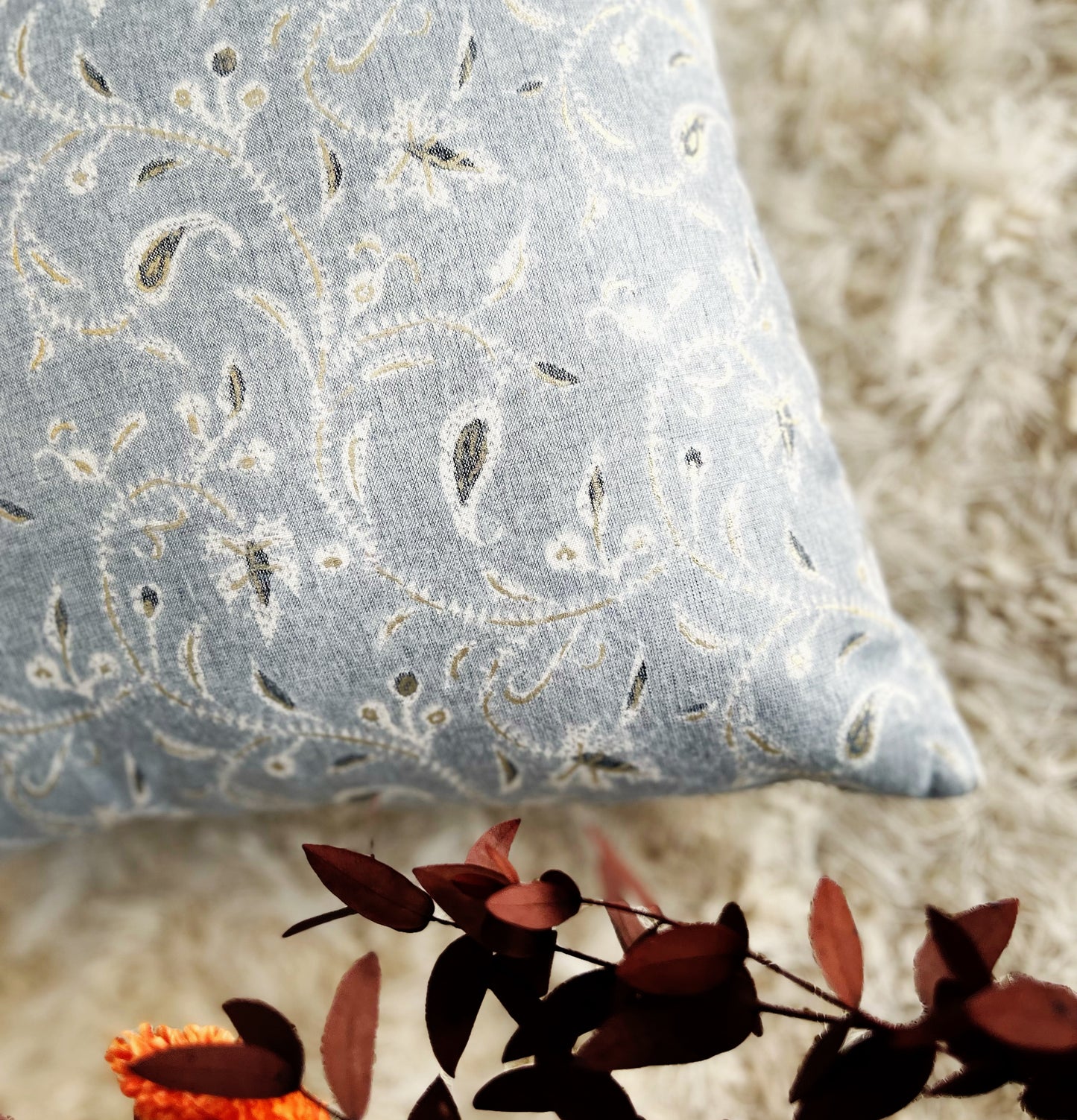 Paisley Royale - Blue Paisley Print Cushion