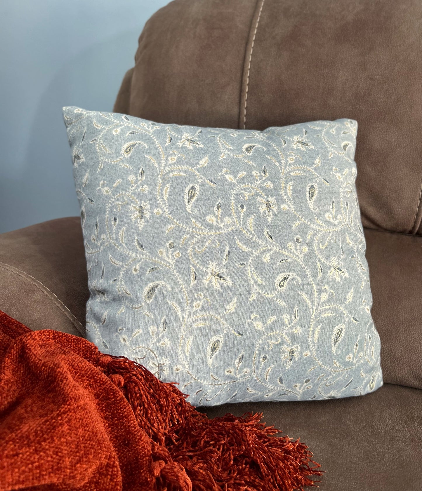 Paisley Royale - Blue Paisley Print Cushion
