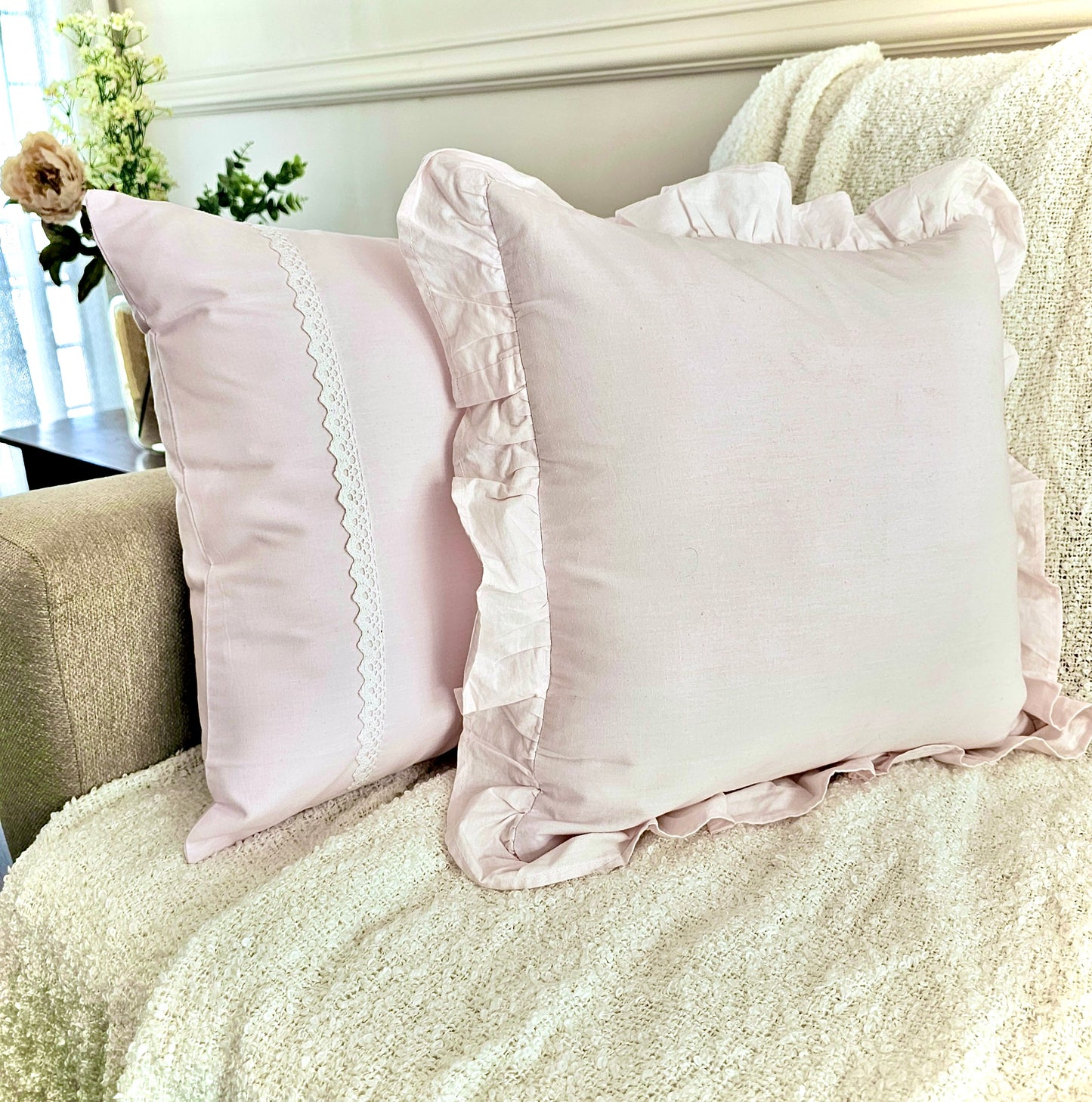 Victorian Rose - Cushion with Frills