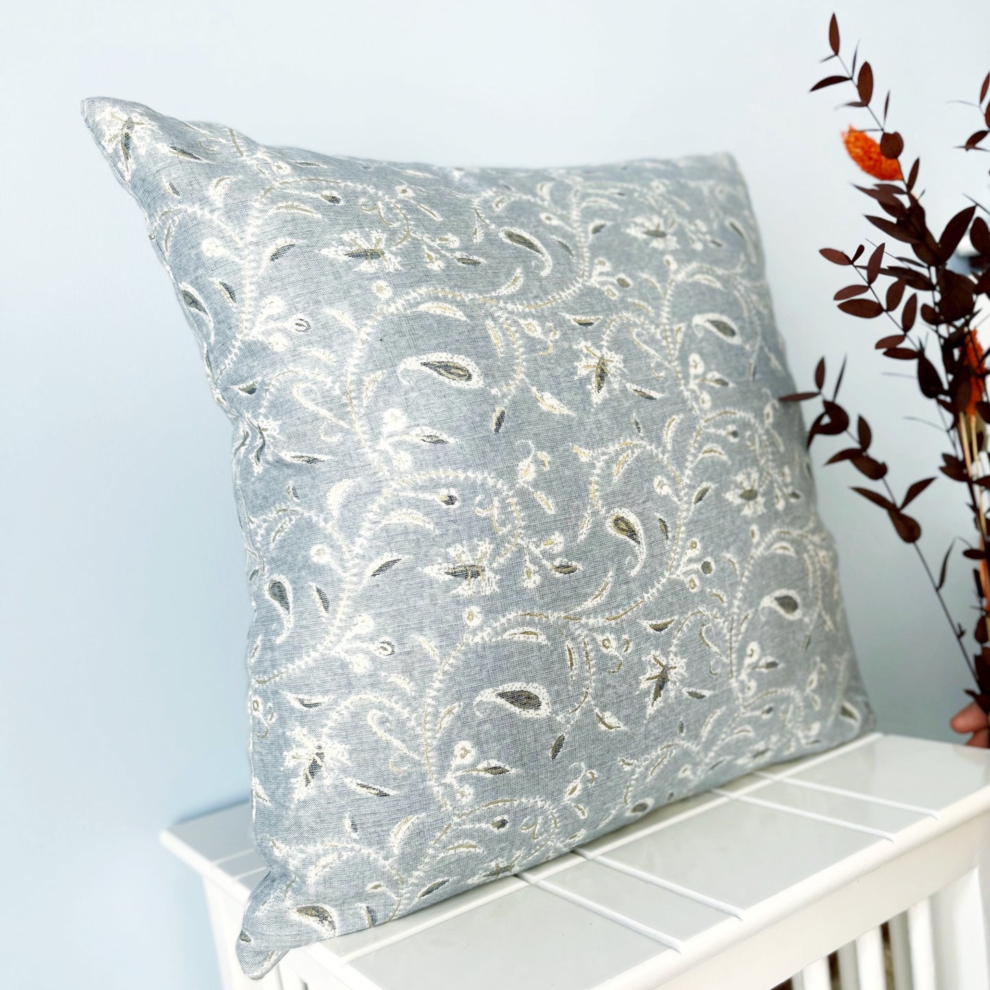 Paisley Royale - Blue Paisley Print Cushion