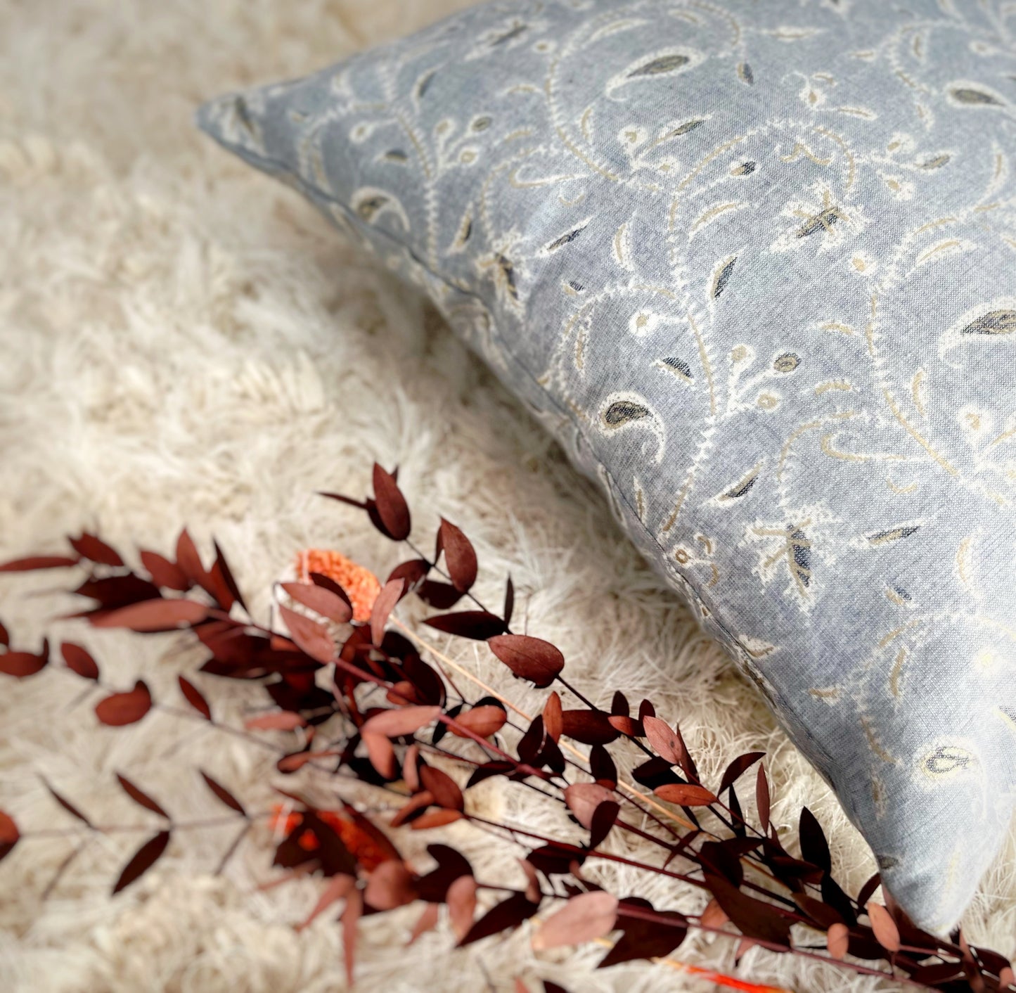 Paisley Royale - Blue Paisley Print Cushion